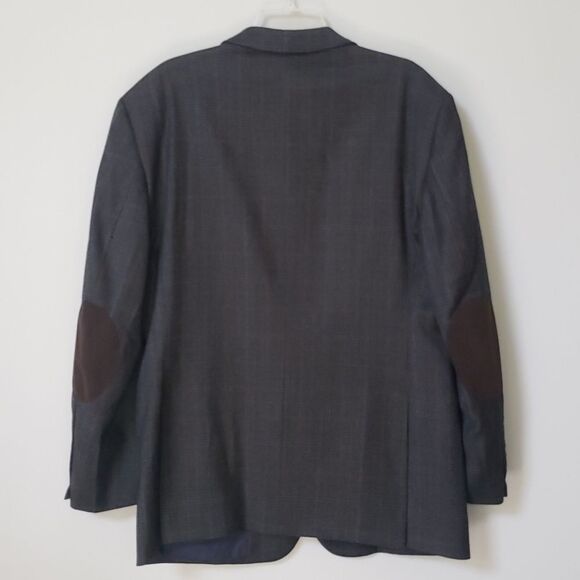 Jos. A. Bank 1905 Blazer Mens 46L Wool Charcoal Harris Tweed Elbow Patches - Picture 3 of 6